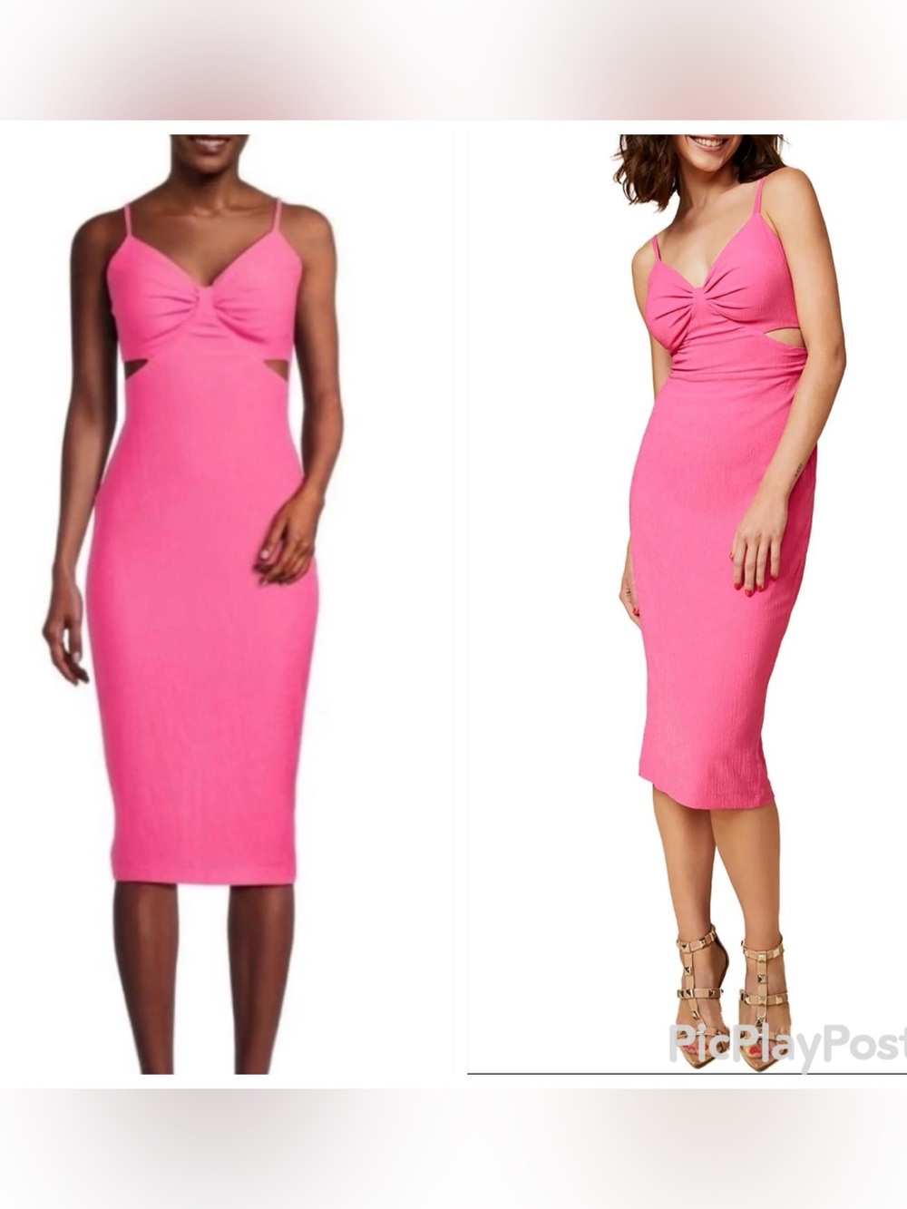 Guess Womens Scuba Midi Bodycon BUBBLE GUM  Pink dress AMPLE size 2 EUC